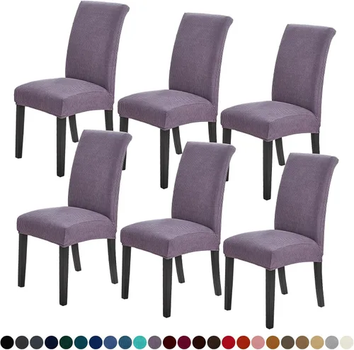 Vista 77 de Joccun - Juego de 2 fundas para sillas de comedor, fundas elásticas para sillas de comedor, fundas de asiento para sillas de comedor, funda de Negro