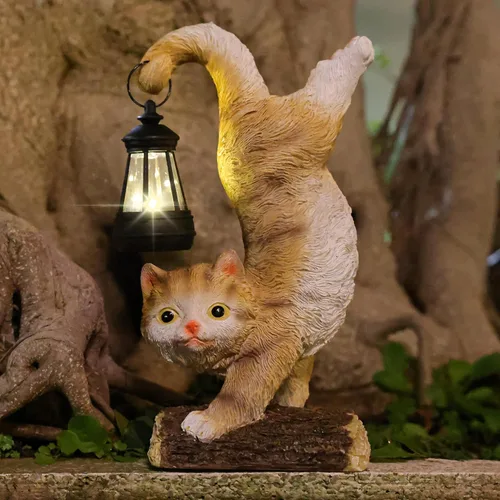 Vista 8 de Suyorpe Estatuas de jardín con luz decorativa de oso, estatua solar de oso exterior, decoración de jardín de animales, decoración divertida