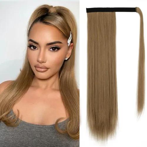 Vista 13 de BARSDAR Extensión de Cola de Caballo Corta y Recta - Extensiones de Cabello de Cola de Caballo con Cordón de 14 Pulgadas en Negro para Mujeres