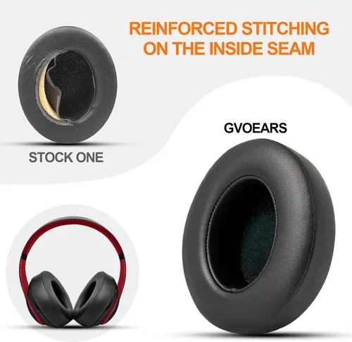 Vista 4 de Almohadillas de repuesto GVOEARS para auriculares Beats Studio 3, almohadillas para auriculares para Beats Studio 2 3 con cable y inalámbricos