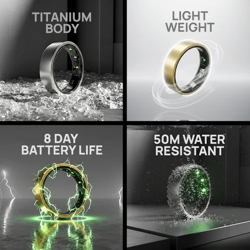 Vista 4 de HART X2 Smart Ring Rastreador de fitness unisex Seguimiento de sueño, recuperación, estrés, entrenamiento, calorías y seguimiento de recursos