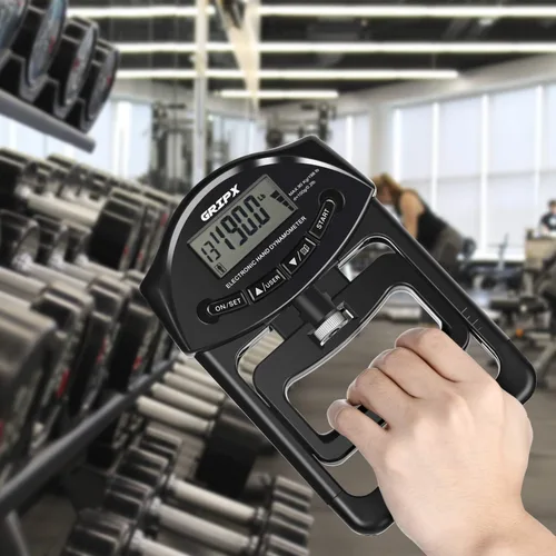 Vista 8 de Dinamómetro de mano digital medidor de fuerza de agarre Auto captura electrónica de poder de agarre manual 198 libras / 90 kilogramos