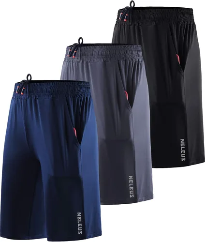 Vista 18 de NELEUS Pantalones cortos de correr ligeros para mujer, pantalones cortos atléticos de entrenamiento para yoga con bolsillo