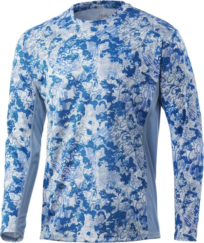 Vista 19 de Huk Pursuit Vented LS para hombre Refracción Fish Fade - San Sal/Wahoo