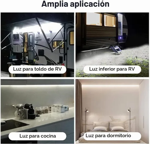 Vista 4 de TEKSHINNY Kit de Luces LED Underglow para RV, Tira de Luces LED para Toldo de RV de 12V 16.4 Pies, Iluminación Exterior Impermeable para Parte Blanco