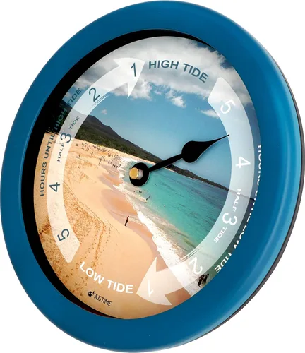 Vista 2 de JUSTIME Reloj de Marea Atlántico de 8.5 Pulgadas para la Costa Este, Reloj de Marea Alta y Baja con Estuche Resistente al Agua de Plástico, Gráficos