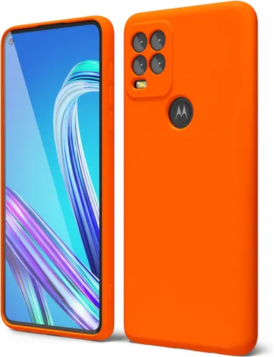 Vista 45 de oakxco para Motorola Moto G Stylus 5g 2021 Funda de teléfono de silicona líquida, delgada y suave, de goma de caucho, TPU, cubierta simple y lisa