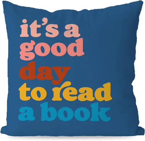 Vista 8 de KEUSPI Funda de Almohada de Lectura "It's a Good Day to Read a Book" Decoración de Lectura Funda de Almohada Decorativa 18x18 pulgadas, Funda