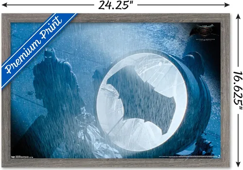 Vista 3 de Trends International Película DC Comics – Batman v Superman – Póster de pared de señal, 14.725 x 22.375 pulgadas, versión enmarcada de madera