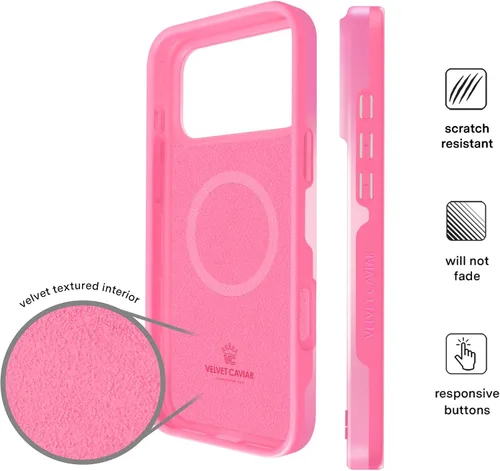 Vista 144 de VELVET CAVIAR Funda para iPhone 15, compatible con MagSafe, probada contra caídas de 10 pies, fundas protectoras de diseño, leopardo color rosa