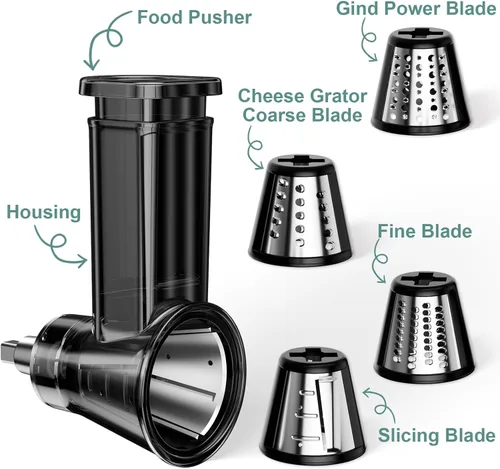 Vista 2 de Accesorio rebanador triturador para batidora de pie Kitchenaid, máquina de ensalada con rebanadora de verduras, fabricante de ensaladas, rebanadoras