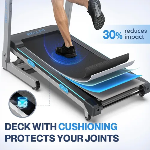 Vista 11 de WELLFIT Cinta de correr inclinada automática del 15% para el hogar