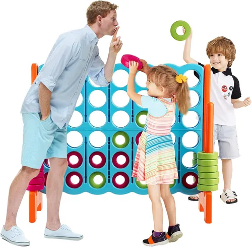Vista 4 de Costzon Giant 4 en una fila, Juego de mesa Jumbo de 4 a puntuación para niños y adultos, juego de conexión de patio interior y exterior, 1.07 m