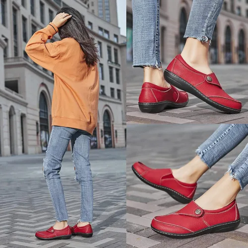 Vista 5 de Geoeleph Mocasines casuales para mujer mocasines cómodos para caminar mocasines de cuero para conducir