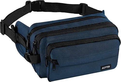 Vista 9 de AGPTEK Fanny Pack for Women Men, RFID Large Capacity Waist Wallet Bag, Adjustable & Waterproof Bum Belt Pouch for Travel, Running, Shopping, Hiking