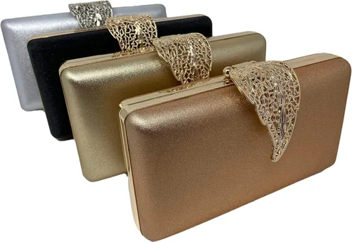Vista 6 de Cirilla Bolso de noche de la PU de las mujeres bolso de embrague Crossbody bolso con hoja estilo flip lock para boda cóctel banquete