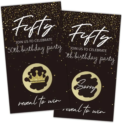 Vista 13 de REWIDPARTY Tarjetas de juego para raspar para fiesta de cumpleaños número 30 (32 piezas) Saludos a 30 años de premios para rifas, feliz fiesta