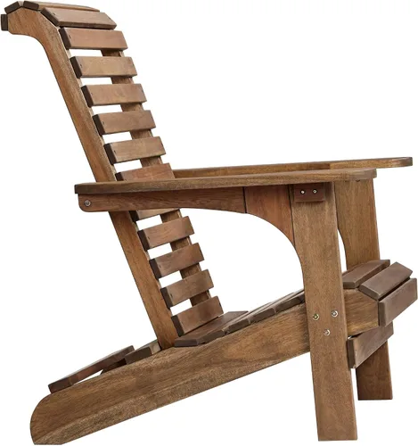 Vista 7 de Teal Island Designs Kenneth - Juego de 2 sillas Adirondack de madera natural