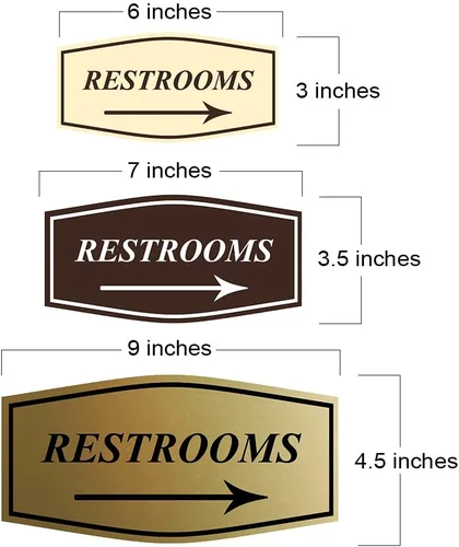 Vista 5 de Fancy Restrooms - Letrero de flecha derecha (negro) - Pequeño paquete de 1
