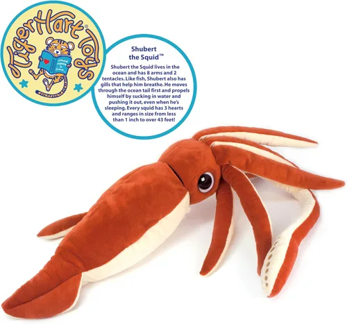 Vista 4 de TigerHart Shubert The Squid - Calamar de peluche grande de 35 pulgadas