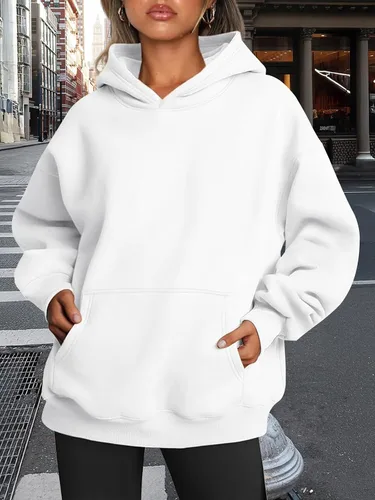 Vista 256 de Trendy Queen - Sudaderas extragrandes con capucha para mujer, suéteres de manga larga, sin botones, de vellón, de otoño, ropa de invierno