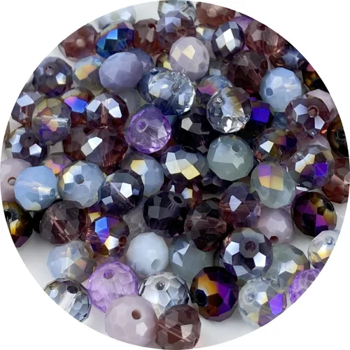 Vista 14 de 500 piezas de cuentas de cristal de vidrio facetado de 4 mm con agujero para pulseras, collares, aretes, joyería DIY, manualidades (Serie Negra)