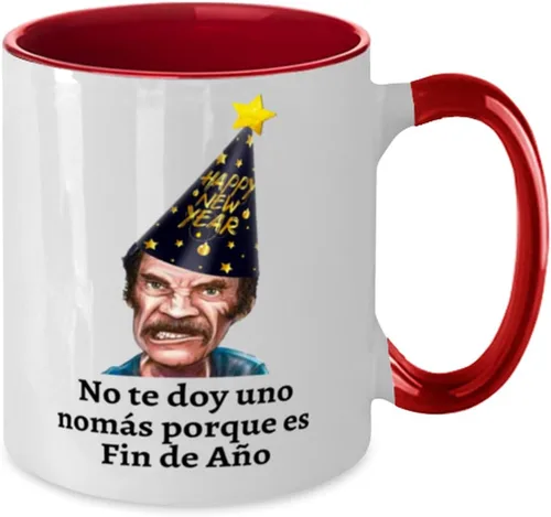 Vista 2 de Regalo para año nuevo taza de café 2 colores roja y blanco no te doy una nomas