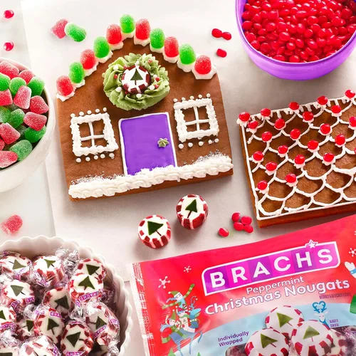 Vista 5 de Dulces navideños de Brach's, gomitas festivas, gomitas rojas y verdes, 10 onzas