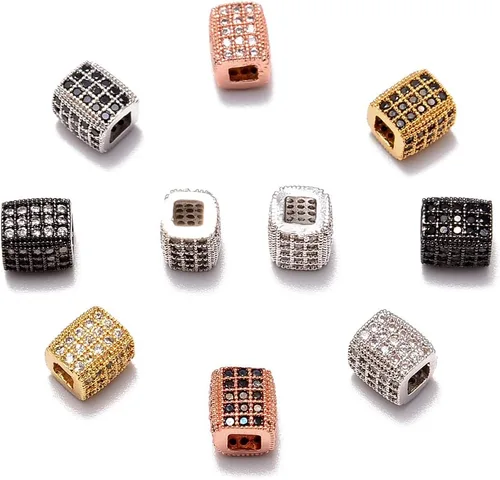 Vista 11 de AD Beads Pulsera de cuentas de zircón con tachuelas de strass