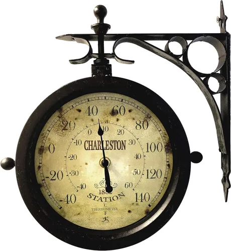 Vista 2 de [Usado] Reloj de doble cara al aire libre del termómetro de la novedad del reloj echado