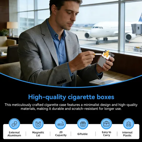 Vista 6 de Caja de cigarrillos King Size 3 Pack 20 Capacidad Negro+Plata+Azul-364.882-3.346 in