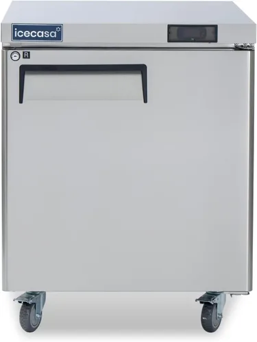 Vista 8 de ICECASA 27" de ancho Congelador comercial de encimera para debajo del mostrador de una puerta de acero inoxidable con enfriamiento por ventilador