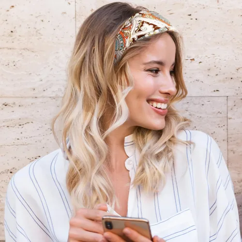 Vista 5 de Yunsailing 36 diademas bohemias para mujer, diadema ancha antideslizante para yoga, entrenamiento, correr, bandas para el cabello, envolturas