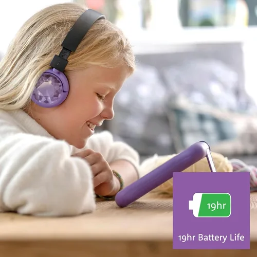 Vista 4 de Hecho para Amazon, auriculares Bluetooth para niños, edades (8-15)