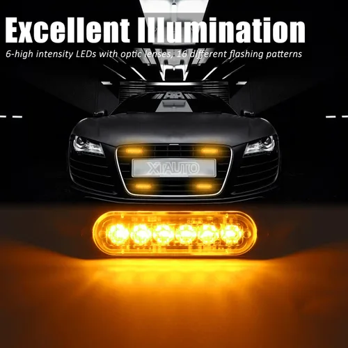 Vista 2 de XT Auto - Luz estroboscópica de advertencia (6 luces LED)