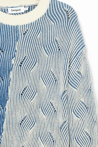 Vista 6 de Desigual Suéter de punto bicolor para mujer