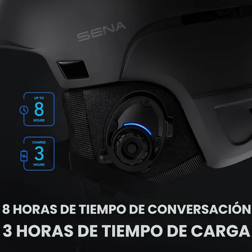 Vista 3 de Casco Sena Latitude Snow con altavoces y micrófono incorporados, intercomunicador Bluetooth, comunicación manos libres abierta, escucha de música