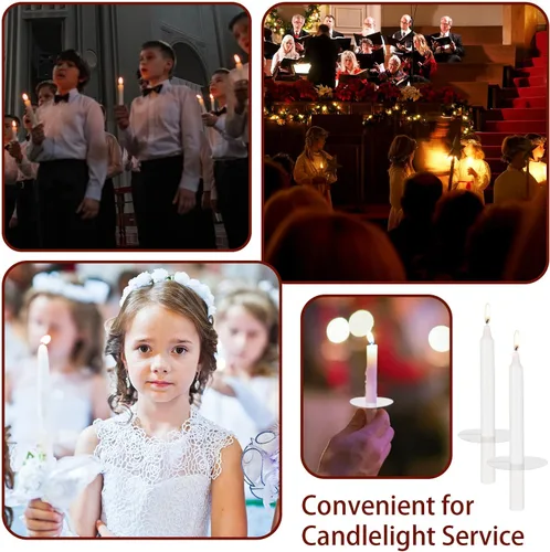 Vista 4 de 250 protectores de goteo para velas de iglesia a granel, 3.15 pulgadas for Candlelight Vigil Memorial Devotional Service, Shabbat Christmas Eve