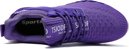 Vista 3 de SKDOIUL Tenis para correr para hombre, tenis de malla transpirable para corredores de senderos
