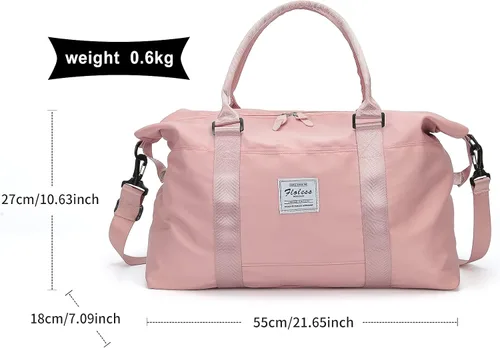 Vista 4 de HYC00 Bolsa de viaje para gimnasio bolsa de hombro para fin de semana para mujer