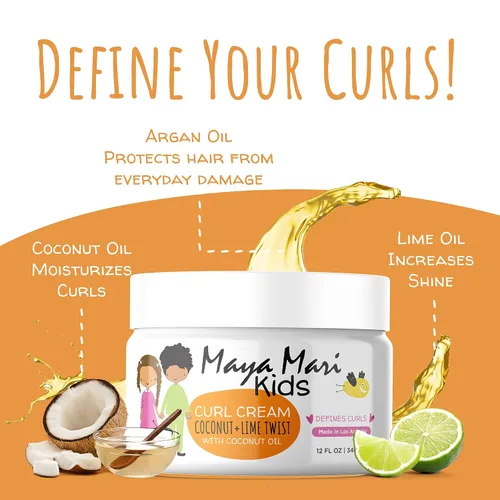 Vista 2 de Maya Mari Acondicionador y crema para rizos para niños Juego de tratamiento desenredante y alisador para el cabello Productos para el cabello