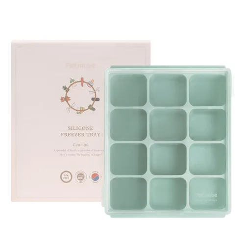 Vista 13 de Bandeja de silicona para congelador, cubos de almacenamiento de comida para bebé con tapa a clip, congelar comida para bebé, sopas, purés, hielo