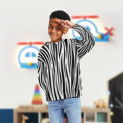 Vista 22 de Plaaee Sudadera de forro polar de manga larga con cuello redondo para niños o niñas, estampado de camiones monstruos, 4T