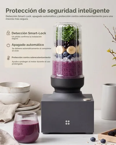 Vista 5 de iCucina Cubetto - Licuadora personal compacta de 1000 W y herramienta aromática, mezcladora minimalista para bebidas congeladas, batidos y batidos