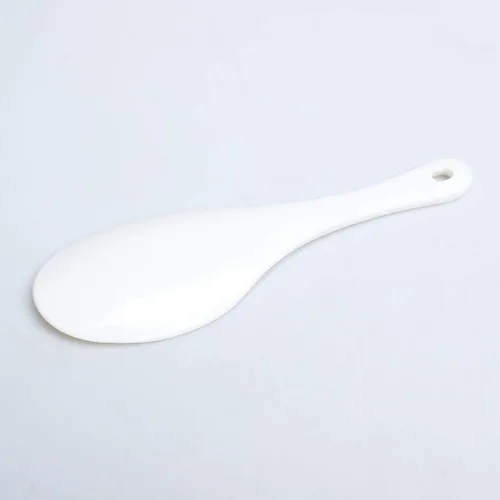 Vista 3 de uxcell Cuchara antiadherente plástica del servicio de alimentos de la patata del arroz del palo, blanco