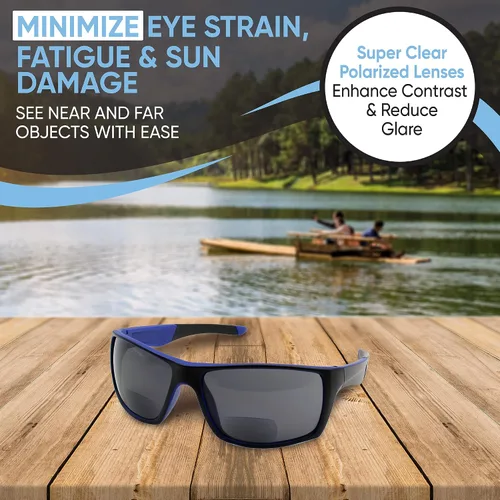 Vista 3 de Yogo Vision Bifocal Reading Sunglasses for Men Women Sports Wrap Around Reader Glasses
