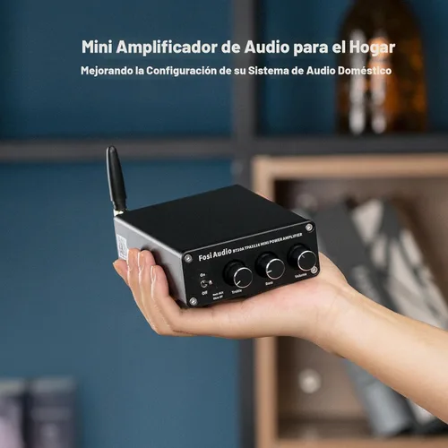 Vista 6 de Fosi Audio BT20A - Amplificador estéreo Bluetooth, amplificadores de componentes de audio para el hogar de 2 canales para altavoces pasivos, mini