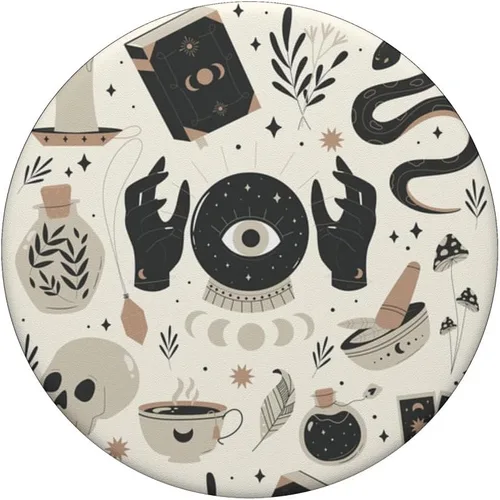 Vista 3 de Witch's Essentials - Diseño de bruja, lindo PopSockets intercambiables para Halloween