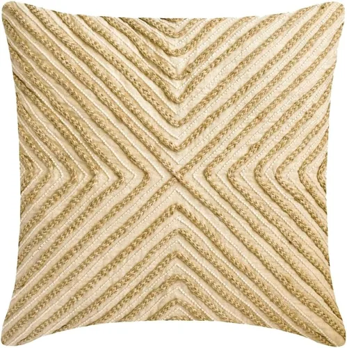 Vista 37 de The HomeCentric Fundas de almohada decorativas beige de 12 x 12 pulgadas (11.8 x 11.8 in), encaje de yute y almohadas marroquíes para sofá