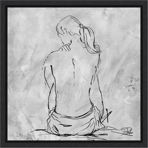 Vista 8 de Amanti Art Lienzo enmarcado para pared, 16 x 16 pulgadas, boceto desnudo II por Patricia Pinto, lienzo enmarcado para pared, obras de arte de gente